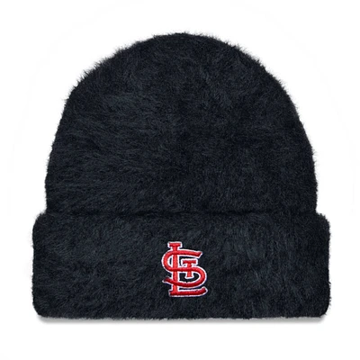 Women's New Era Black St. Louis Cardinals Fuzzy Cuffed Knit Hat