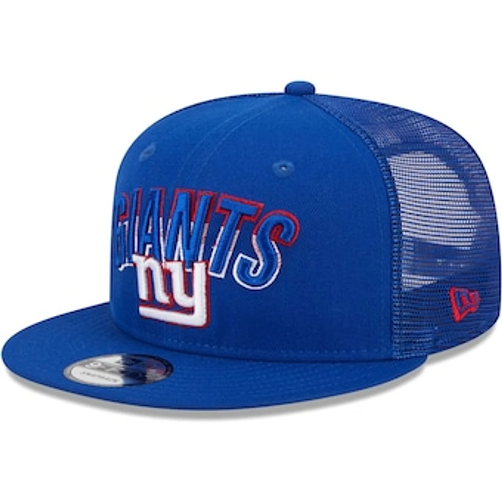 Men's New Era Royal New York Giants Grade Trucker 9FIFTY Snapback Hat