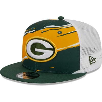Men's New Era Green Green Bay Packers Tear Trucker 9FIFTY Snapback Hat