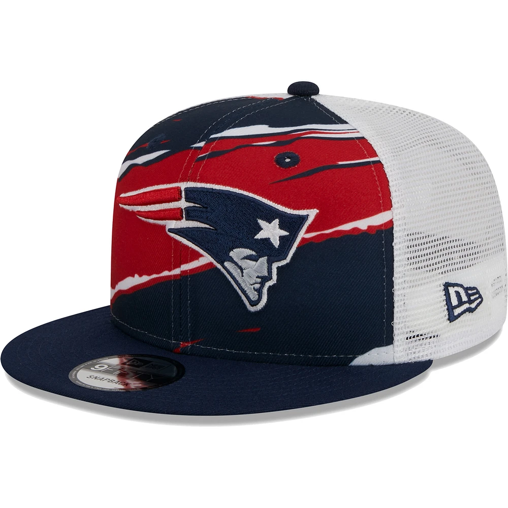 Men's New Era Navy New England Patriots Tear Trucker 9FIFTY Snapback Hat