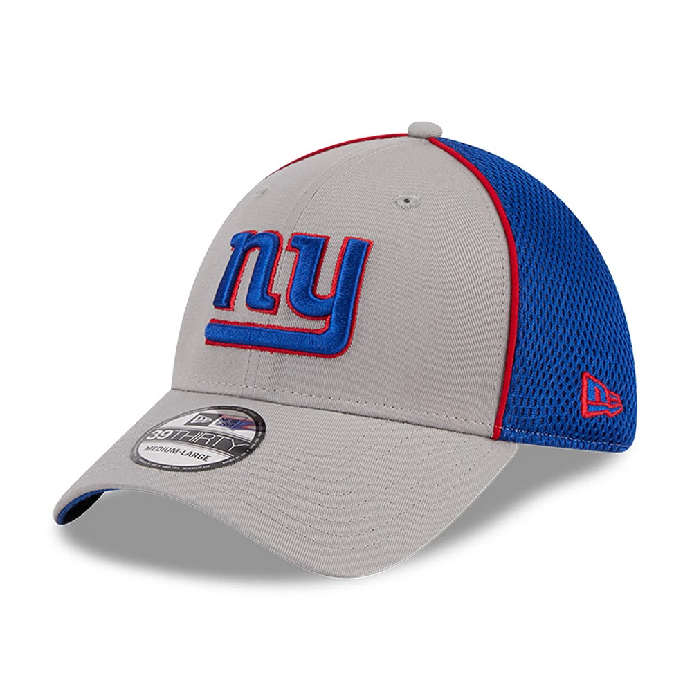 Men's New Era Gray York Giants Pipe 39THIRTY Flex Hat