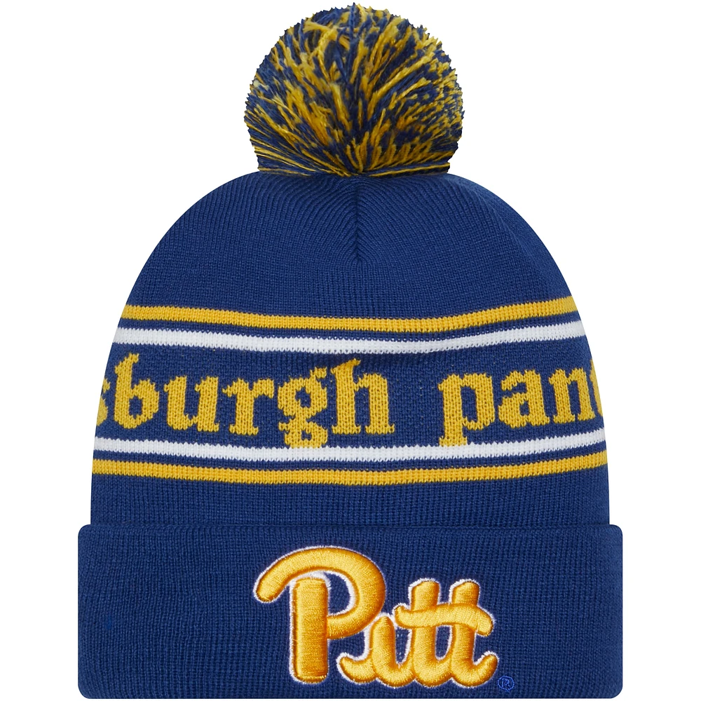 Men's New Era Royal Pitt Panthers Marquee Cuffed Knit Hat with Pom