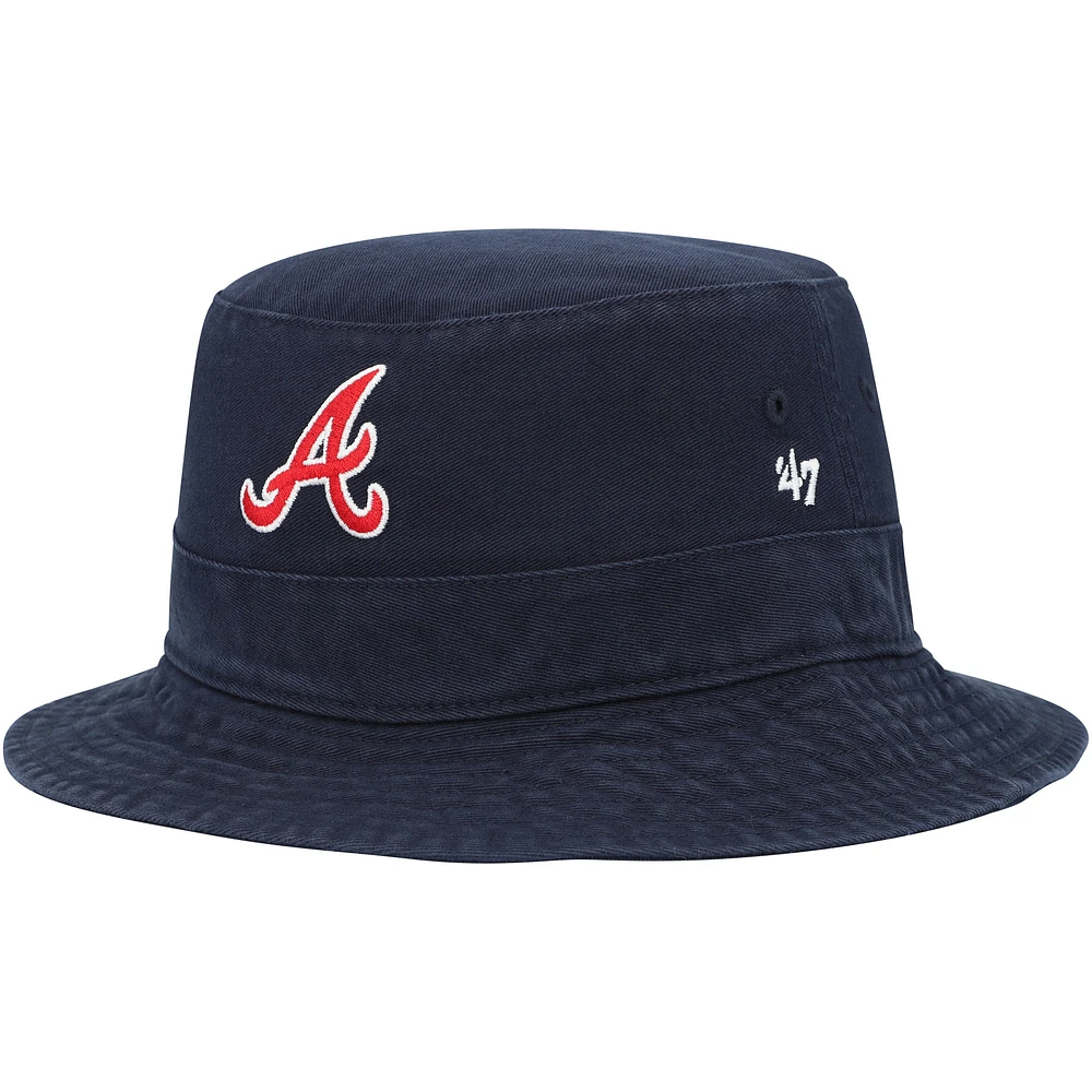 Men's '47 Navy Atlanta Braves Primary Bucket Hat