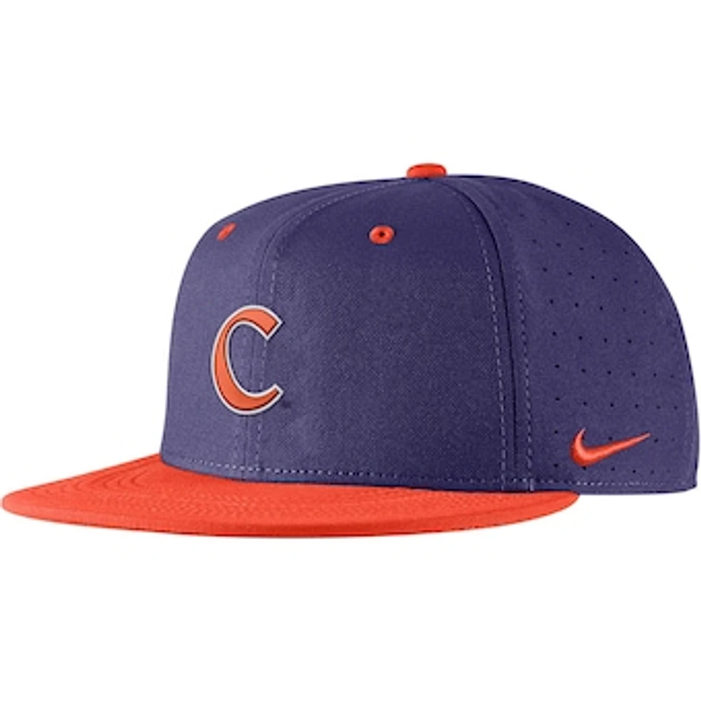 Men's Nike Purple Clemson Tigers Aero True Baseball Performance Fitted Hat