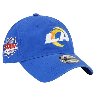 Men's New Era Royal Los Angeles Rams Distinct 9TWENTY Adjustable Hat