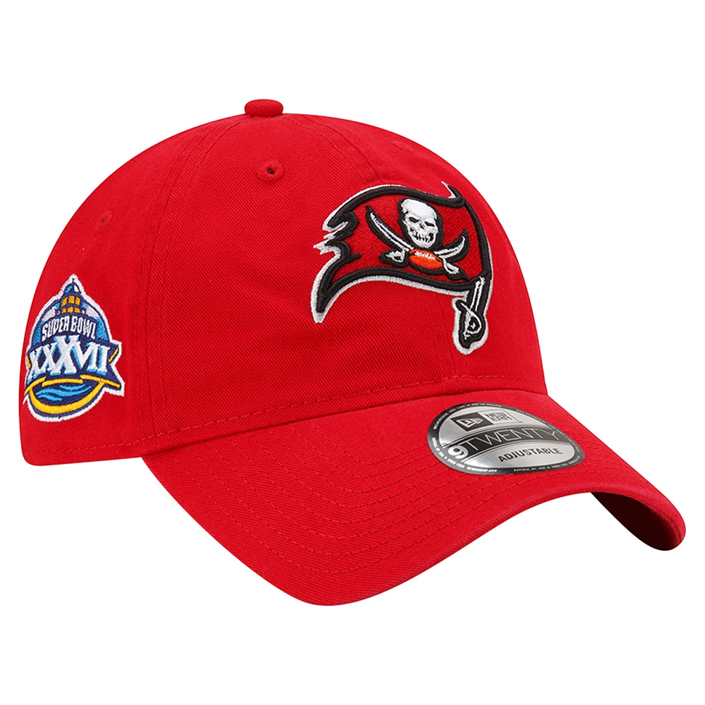 Men's New Era Red Tampa Bay Buccaneers Distinct 9TWENTY Adjustable Hat