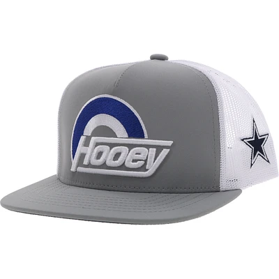 Youth HOOey Silver/White Dallas Cowboys Logo Trucker Snapback Hat