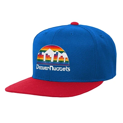 Youth Mitchell & Ness Royal/Red Denver Nuggets Two-Tone Snapback Hat