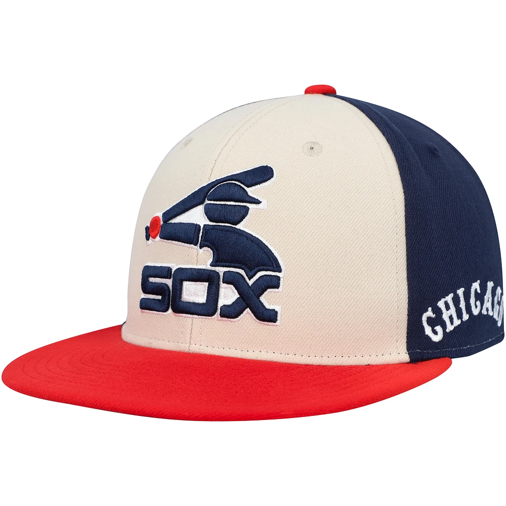 Men's Mitchell & Ness Cream/Red Chicago White Sox Homefield Fitted Hat