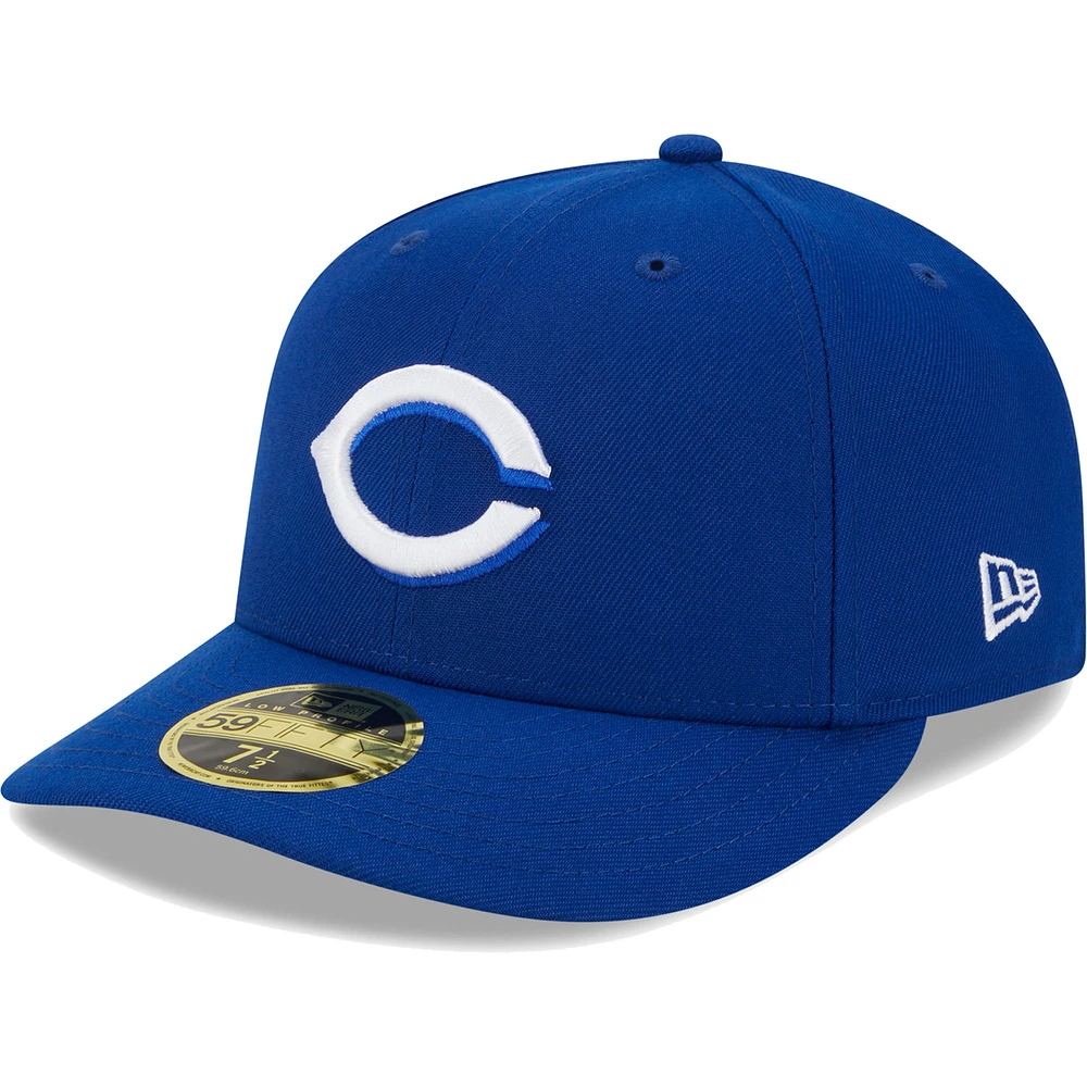 Men's New Era Royal Cincinnati Reds White Logo Low Profile 59FIFTY Fitted Hat