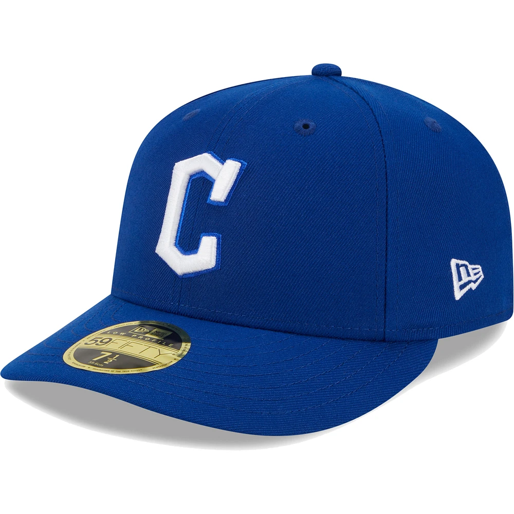 Men's New Era Royal Cleveland Guardians White Logo Low Profile 59FIFTY Fitted Hat
