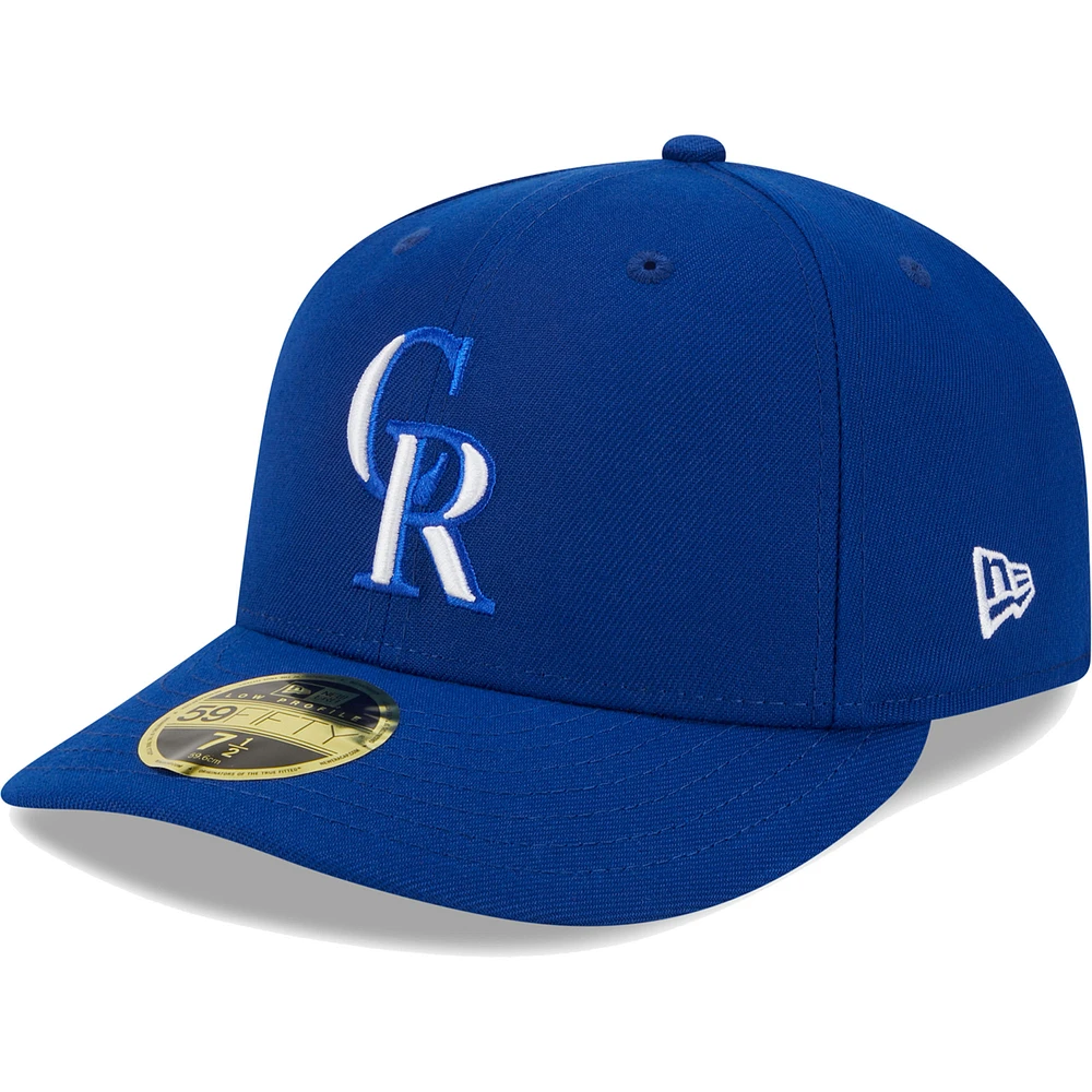 Men's New Era Royal Colorado Rockies White Logo Low Profile 59FIFTY Fitted Hat