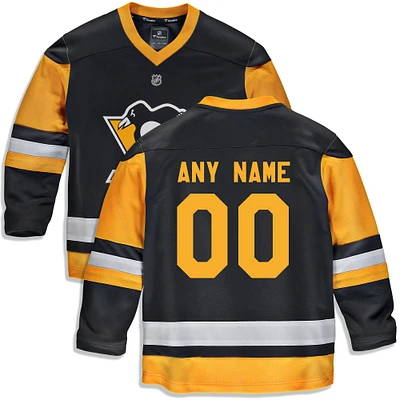 Youth Fanatics Black Pittsburgh Penguins Home Replica - Custom Jersey