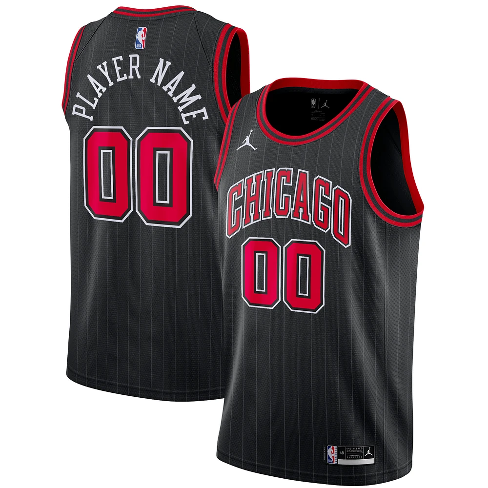 Men's Jordan Brand Black Chicago Bulls Swingman Custom Jersey - Statement Edition