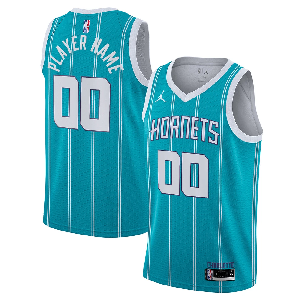 Men's Jordan Brand Teal Charlotte Hornets 2020/21 Swingman Custom Jersey - Icon Edition