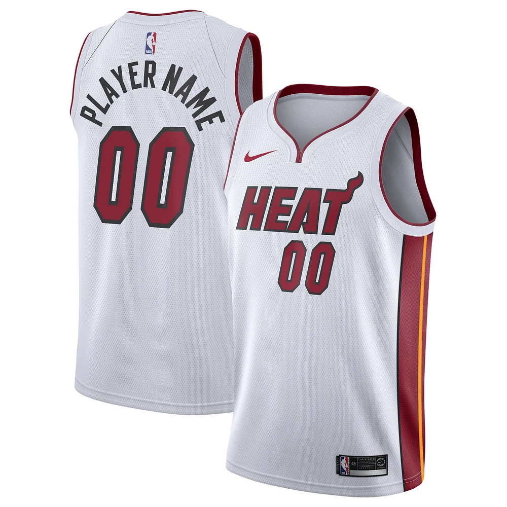 Men's Nike White Miami Heat 2020/21 Swingman Custom Jersey - Association Edition