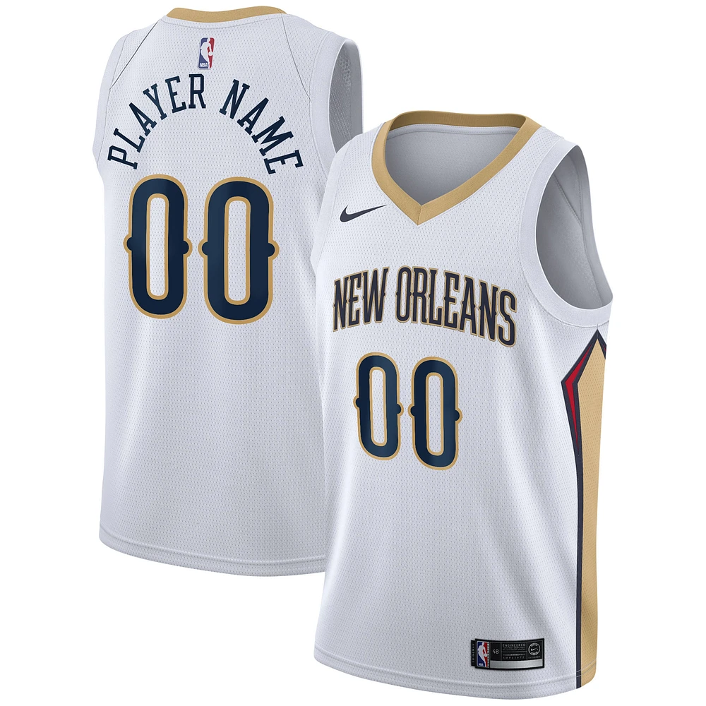 Men's Nike White New Orleans Pelicans 2020/21 Swingman Custom Jersey - Association Edition
