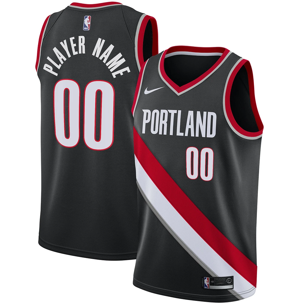 Men's Nike Black Portland Trail Blazers 2020/21 Swingman Custom Jersey - Icon Edition