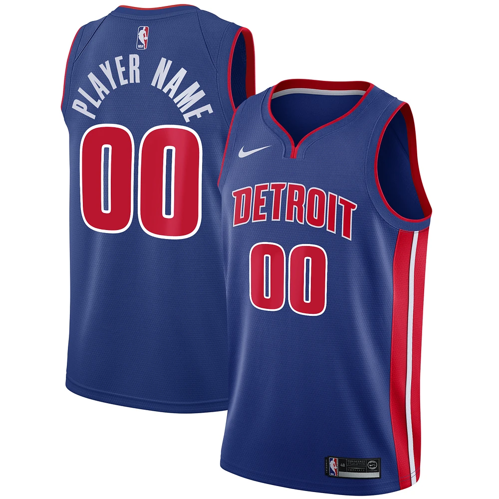 Men's Nike Blue Detroit Pistons Swingman Custom Jersey - Icon Edition
