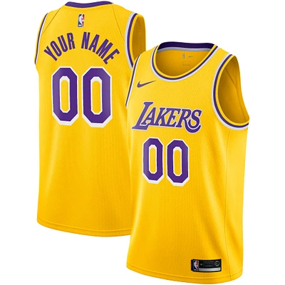 Men's Nike Gold Los Angeles Lakers Custom Swingman Jersey - Icon Edition