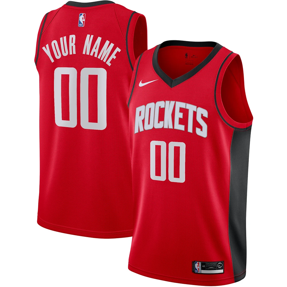Men's Nike Red Houston Rockets Custom Swingman Jersey - Icon Edition