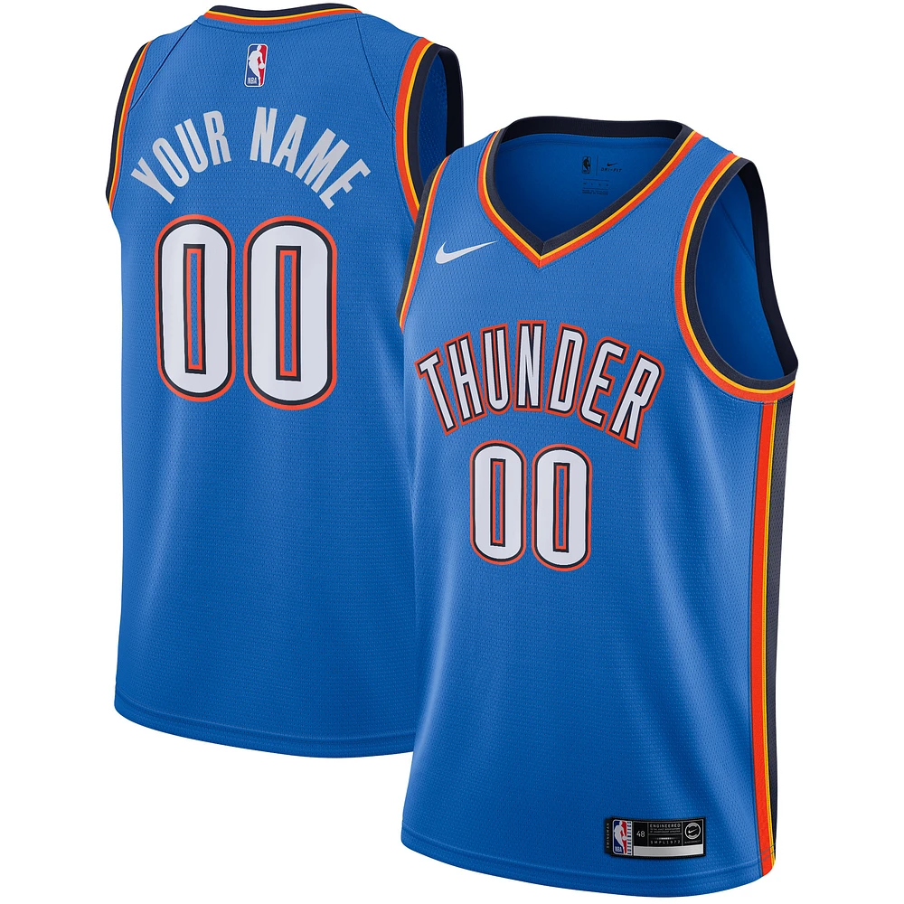 Men's Nike Blue Oklahoma City Thunder Custom Swingman Jersey - Icon Edition