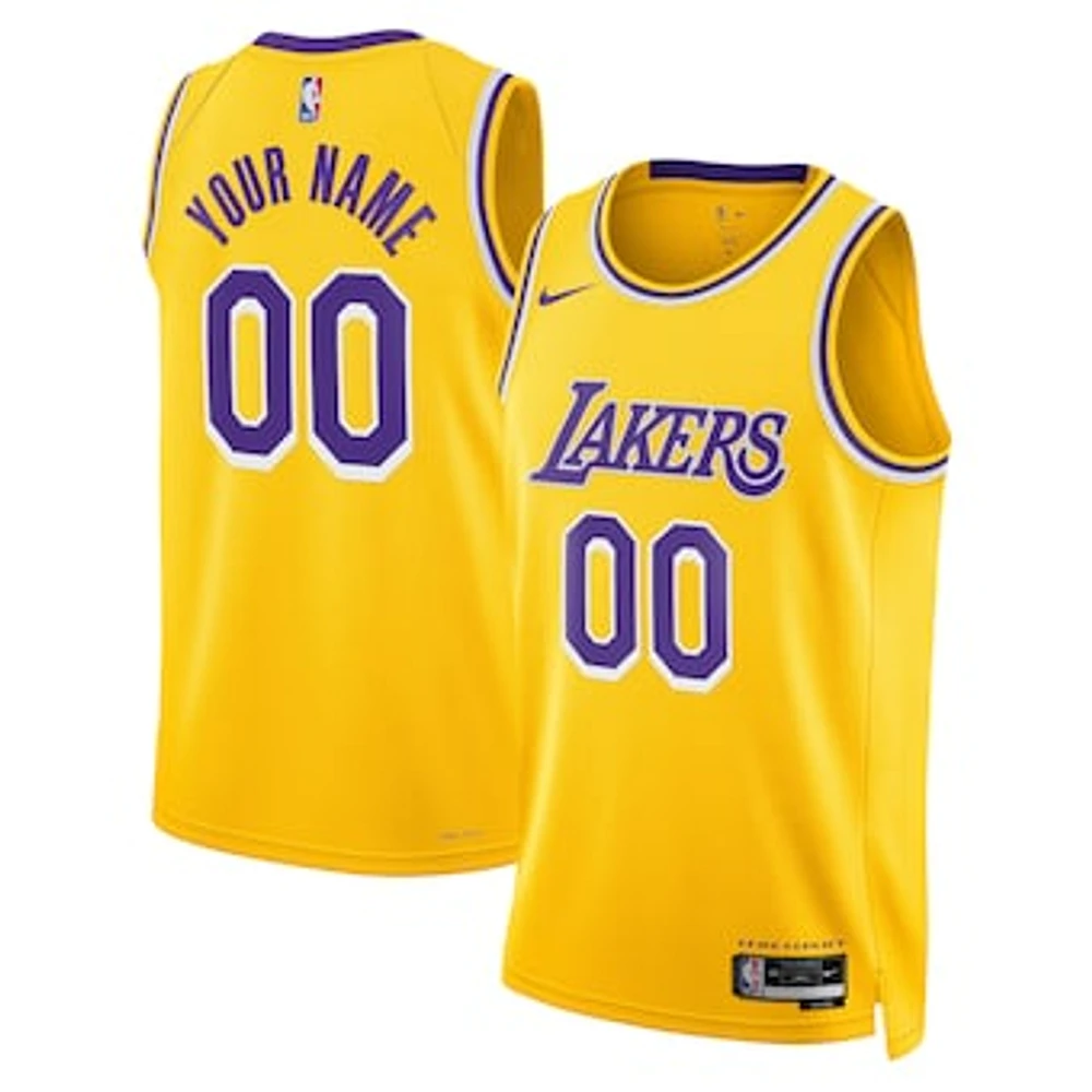 Unisex Nike Gold Los Angeles Lakers Swingman Custom Jersey - Icon Edition