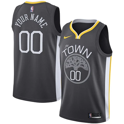 Men's Nike Gray Golden State Warriors - Custom Swingman Jersey - Statement Edition