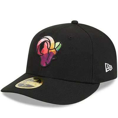 Men's New Era Black Los Angeles Rams 2023 NFL Crucial Catch Low Profile 59FIFTY Fitted Hat