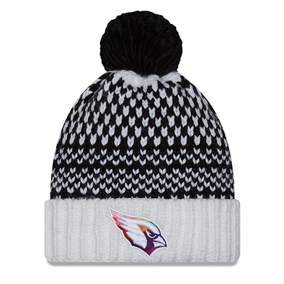 Women's New Era Black/White Arizona Cardinals 2023 NFL Crucial Catch Cuffed Pom Knit Hat