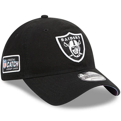 Men's New Era Black Las Vegas Raiders 2023 NFL Crucial Catch 9TWENTY Adjustable Hat