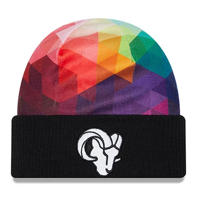 Men's New Era Black Los Angeles Rams 2023 NFL Crucial Catch Cuffed Knit Hat