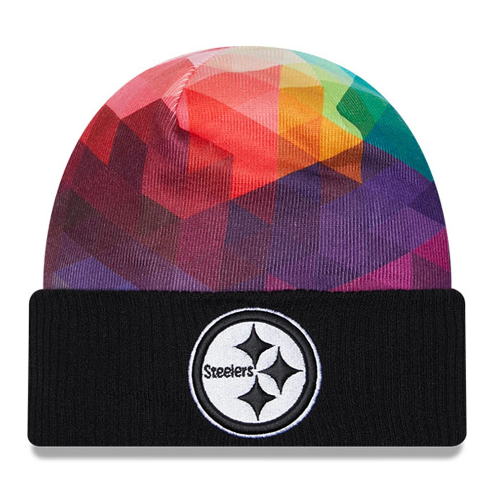 Men's New Era Black Pittsburgh Steelers 2023 NFL Crucial Catch Cuffed Knit Hat