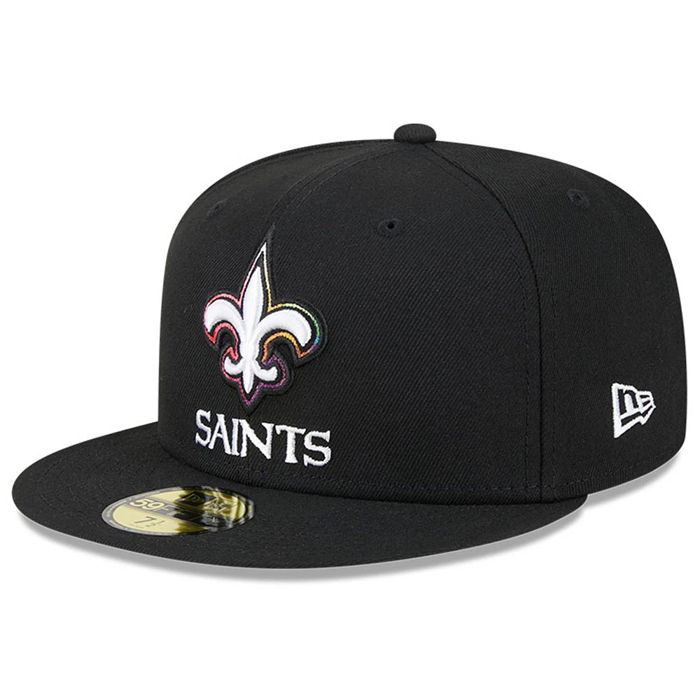 Men's New Era Black Orleans Saints 2023 NFL Crucial Catch 59FIFTY Fitted Hat