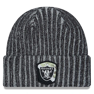 Men's New Era Black Las Vegas Raiders 2023 Salute To Service Cuffed Knit Hat