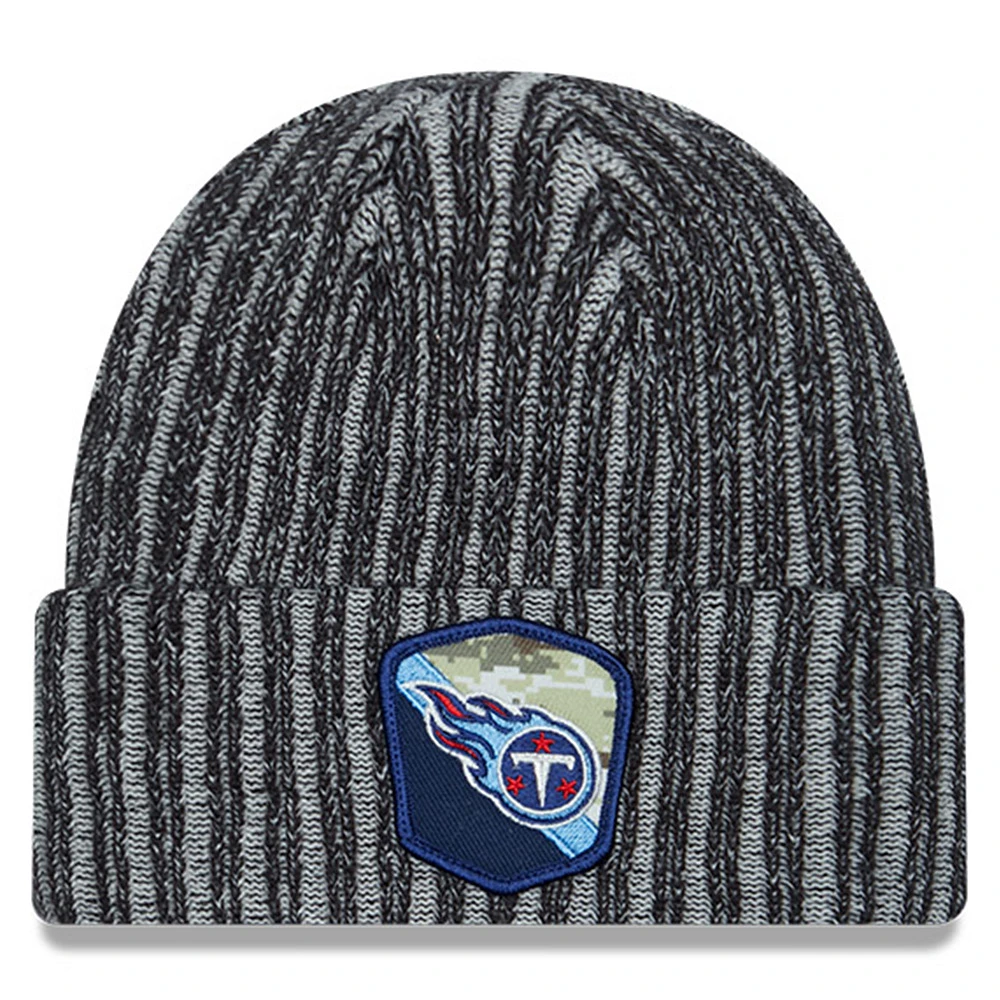Men's New Era Black Tennessee Titans 2023 Salute To Service Cuffed Knit Hat