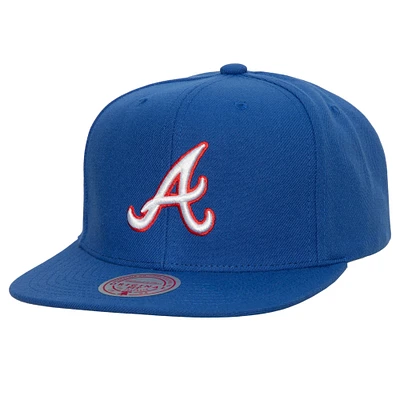 Men's Mitchell & Ness Royal Atlanta Braves Cooperstown Collection Snapback Hat
