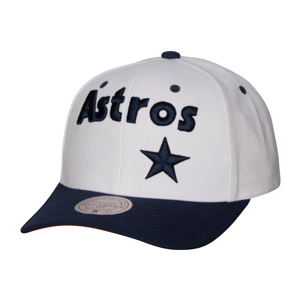 Men's Mitchell & Ness White Houston Astros Cooperstown Collection Pro Crown Snapback Hat