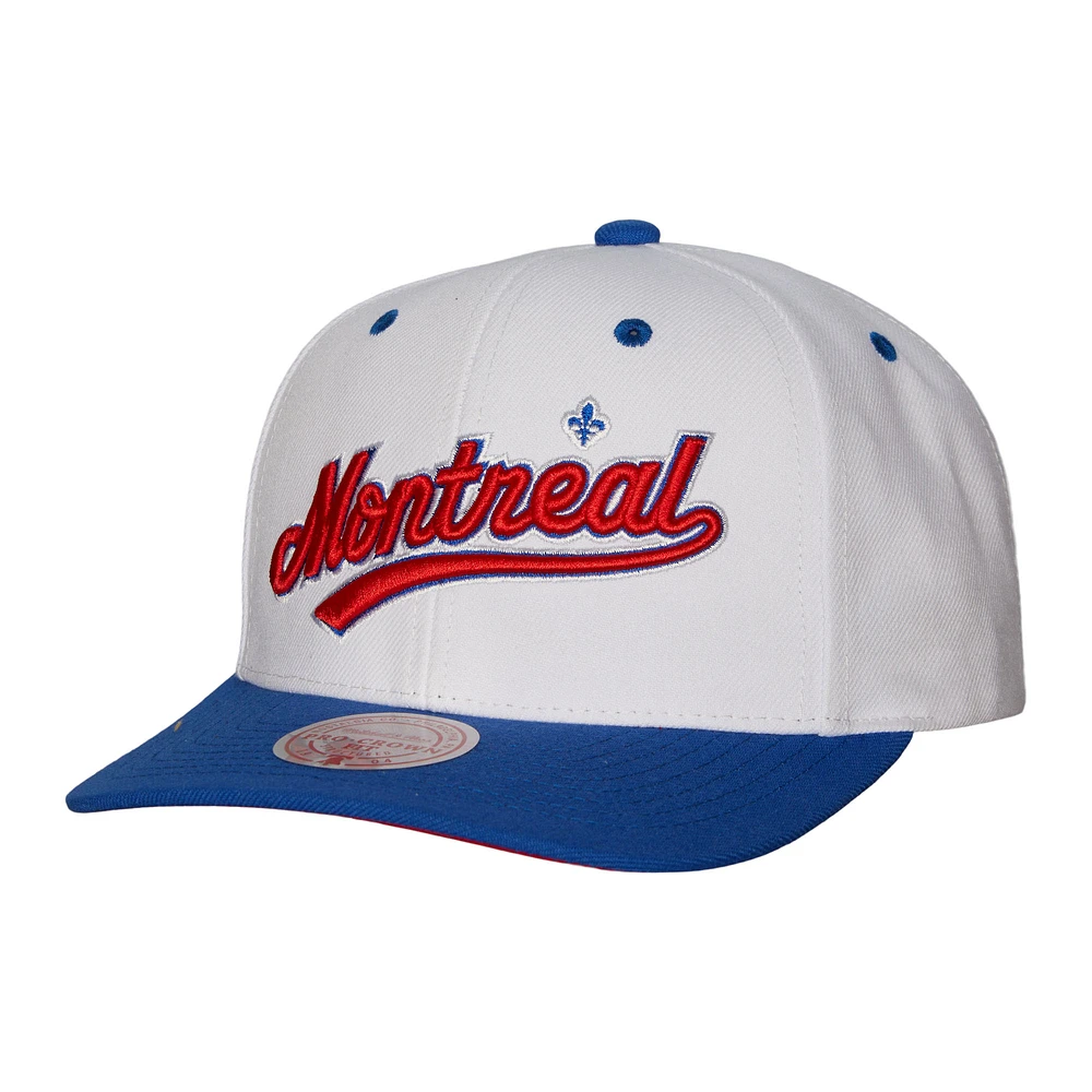Men's Mitchell & Ness White Montreal Expos Cooperstown Collection Pro Crown Snapback Hat