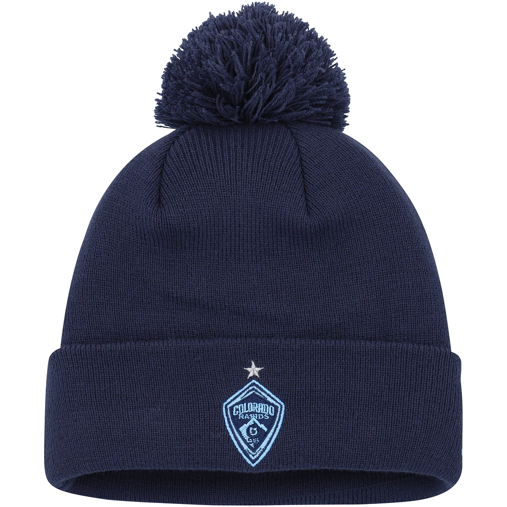 Men's New Era Blue Colorado Rapids Jersey Hook Cuffed Knit Hat with Pom