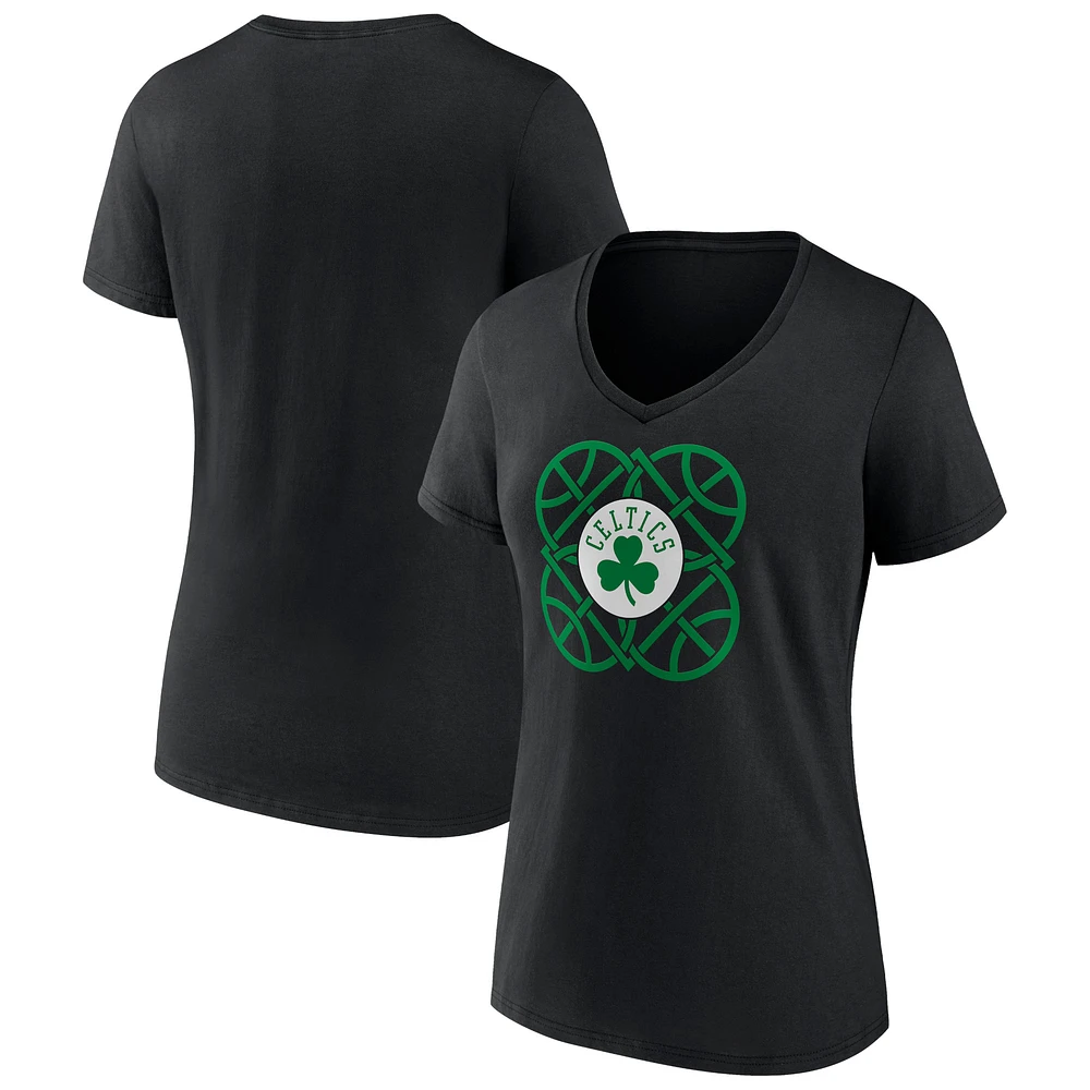 Women's Black Boston Celtics Team Pride V-Neck T-Shirt