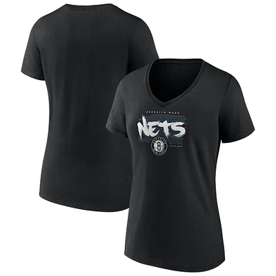 Women's Black Brooklyn Nets Team Pride V-Neck T-Shirt