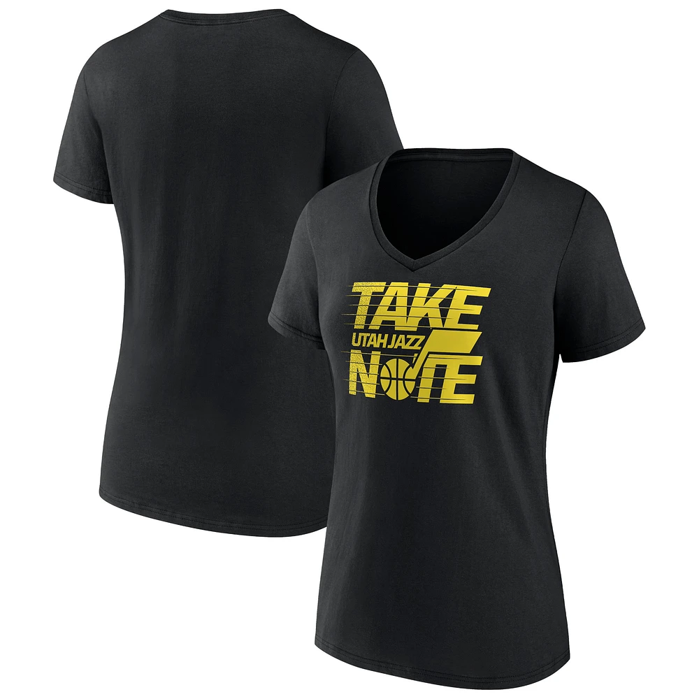 Women's Black Utah Jazz Team Pride V-Neck T-Shirt