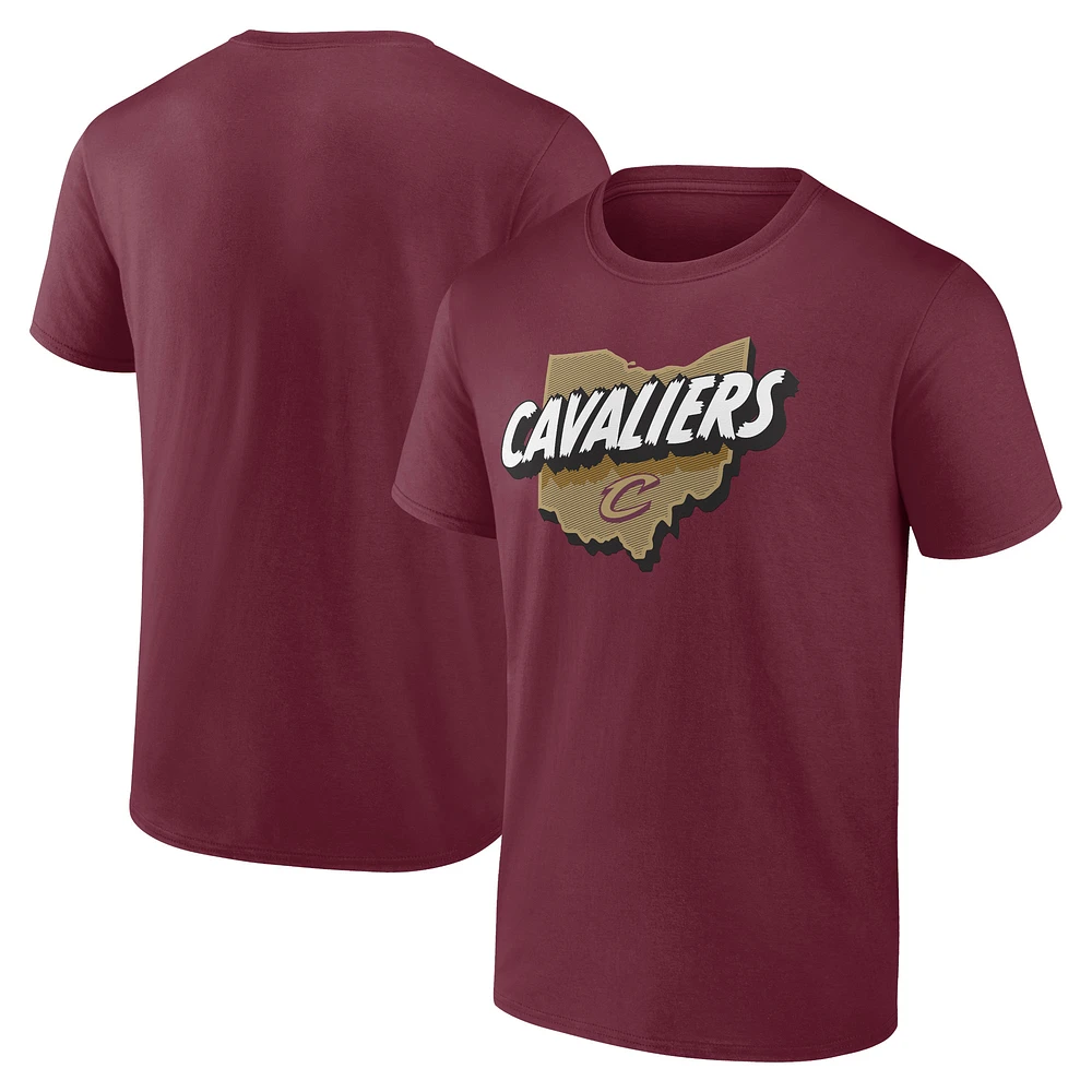 Men's Wine Cleveland Cavaliers Announcer T-Shirt