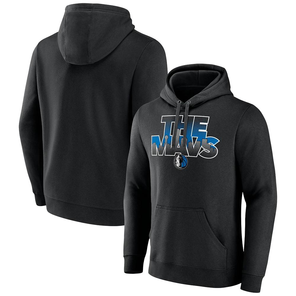 Men's Black Dallas Mavericks Announcer Pullover Hoodie