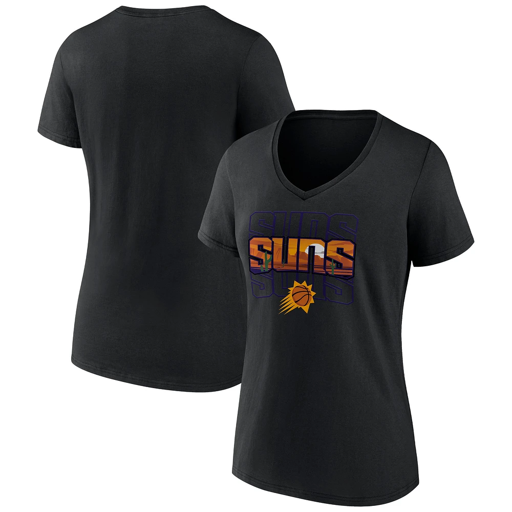 Women's Black Phoenix Suns Announcer V-Neck T-Shirt