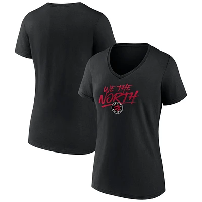 Women's Black Toronto Raptors Announcer V-Neck T-Shirt