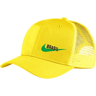 Men's Nike Yellow Brazil National Team Classic99 Trucker Snapback Hat