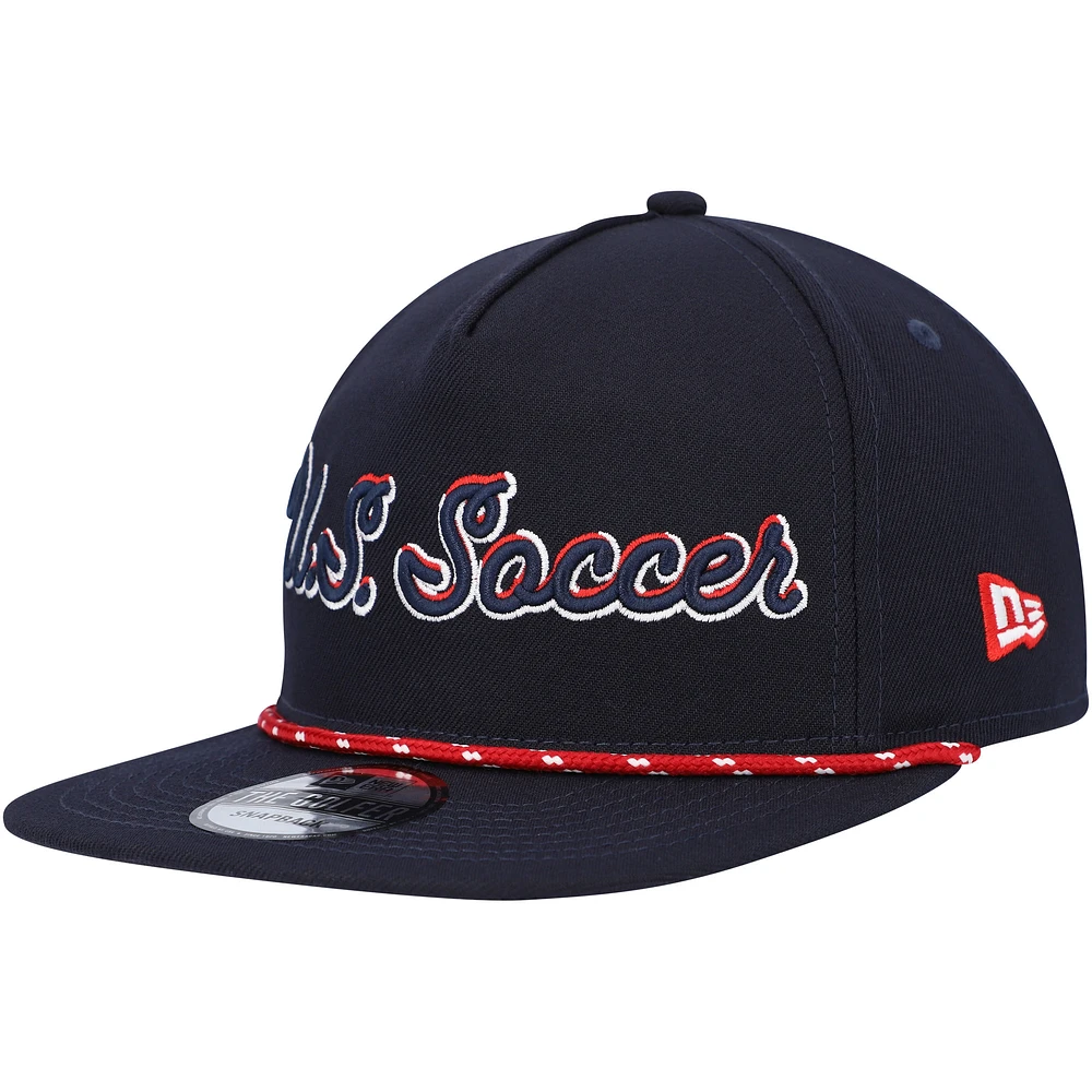 Men's New Era Navy USMNT Script Golfer Adjustable Hat