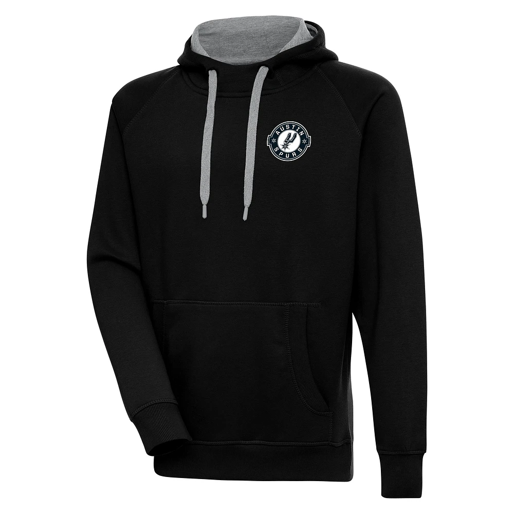 Men's Antigua Black Austin Spurs Victory Pullover Hoodie